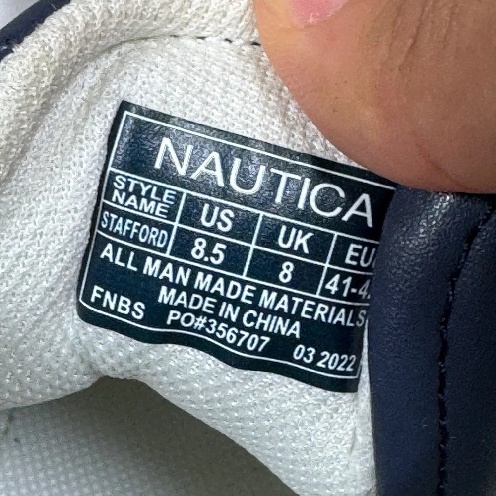 Nautica Stafford Sneakers Mens 8.5 White Navy Red Court Shoes Low Top Casual